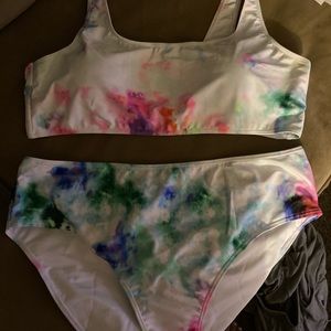 SHEIN 4x rainbow 2 piece swim suit